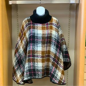 Soft Pink Plaid Poncho